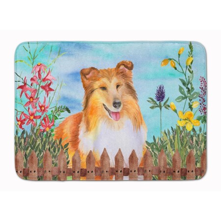 Carolines Treasures Sheltie Spring Machine Washable Memory Foam Mat CK1282RUG